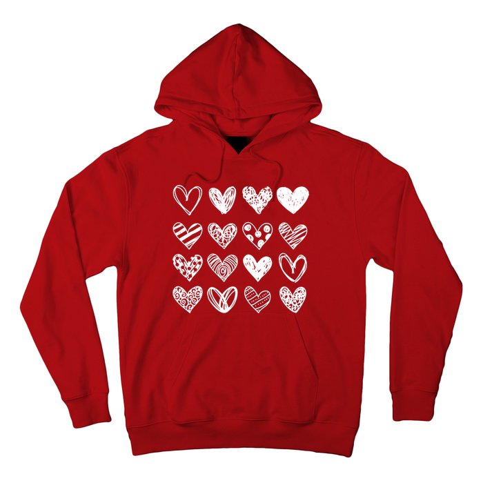 Valentines Day Pattern Hearts Hoodie