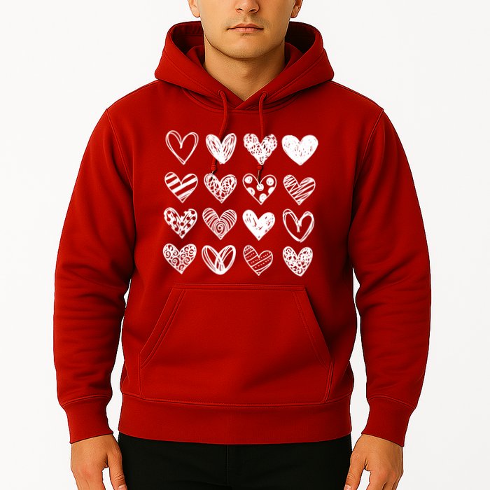 Valentines Day Pattern Hearts Hoodie