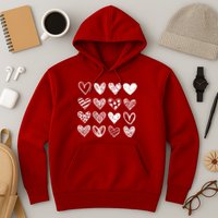 Valentines Day Pattern Hearts Hoodie