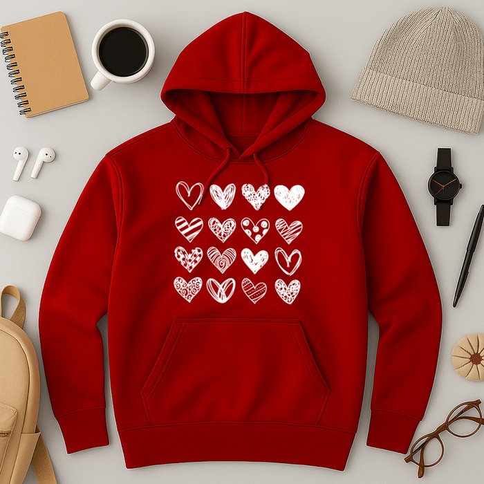 Valentines Day Pattern Hearts Hoodie