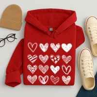 Valentines Day Pattern Hearts Hoodie