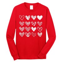 Valentines Day Pattern Hearts Long Sleeve Shirt