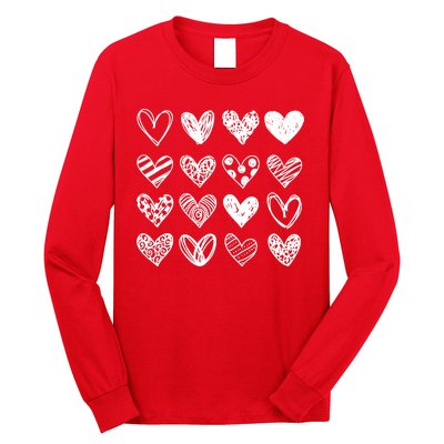 Valentines Day Pattern Hearts Long Sleeve Shirt