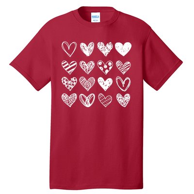 Valentines Day Pattern Hearts Tall T-Shirt