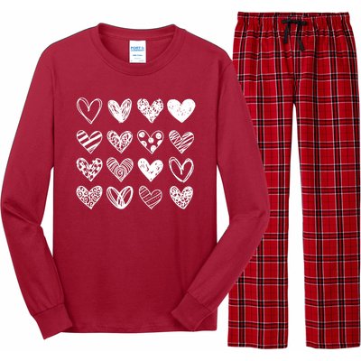 Valentines Day Pattern Hearts Long Sleeve Pajama Set