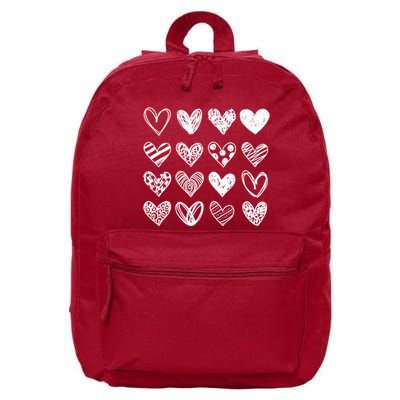 Valentines Day Pattern Hearts 16 in Basic Backpack