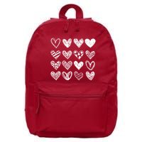 Valentines Day Pattern Hearts 16 in Basic Backpack