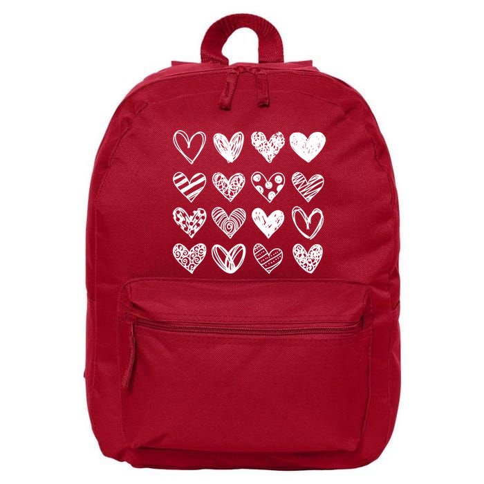 Valentines Day Pattern Hearts 16 in Basic Backpack