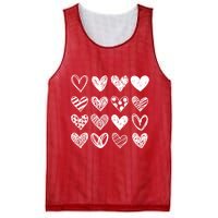 Valentines Day Pattern Hearts Mesh Reversible Basketball Jersey Tank