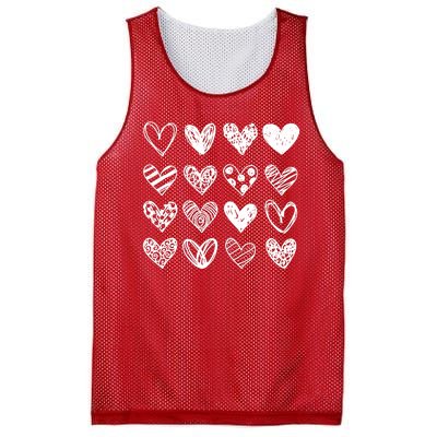 Valentines Day Pattern Hearts Mesh Reversible Basketball Jersey Tank