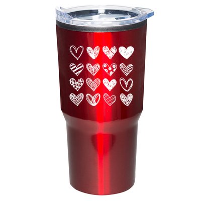 Valentines Day Pattern Hearts Tumbler