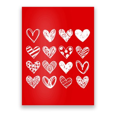 Valentines Day Pattern Hearts Poster