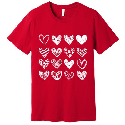 Valentines Day Pattern Hearts Premium T-Shirt