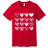 Valentines Day Pattern Hearts Premium T-Shirt