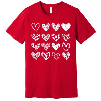 Valentines Day Pattern Hearts Premium T-Shirt