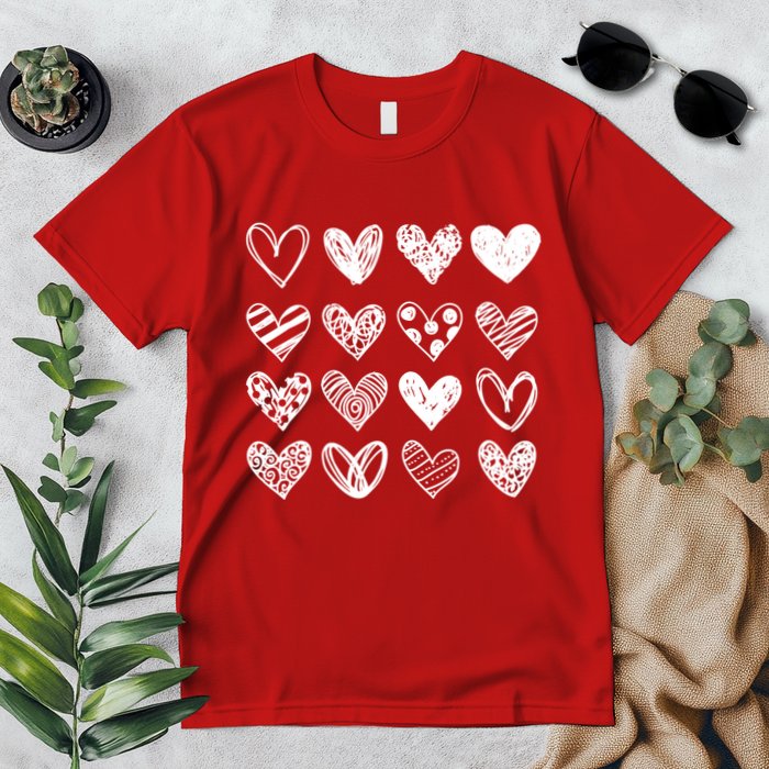 Valentines Day Pattern Hearts Premium T-Shirt