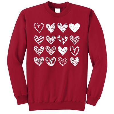 Valentines Day Pattern Hearts Tall Sweatshirt