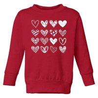 Valentines Day Pattern Hearts Toddler Sweatshirt