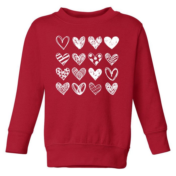 Valentines Day Pattern Hearts Toddler Sweatshirt