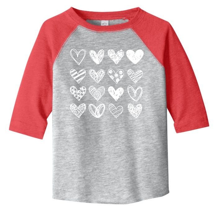 Valentines Day Pattern Hearts Toddler Fine Jersey T-Shirt