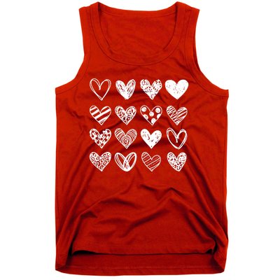 Valentines Day Pattern Hearts Tank Top