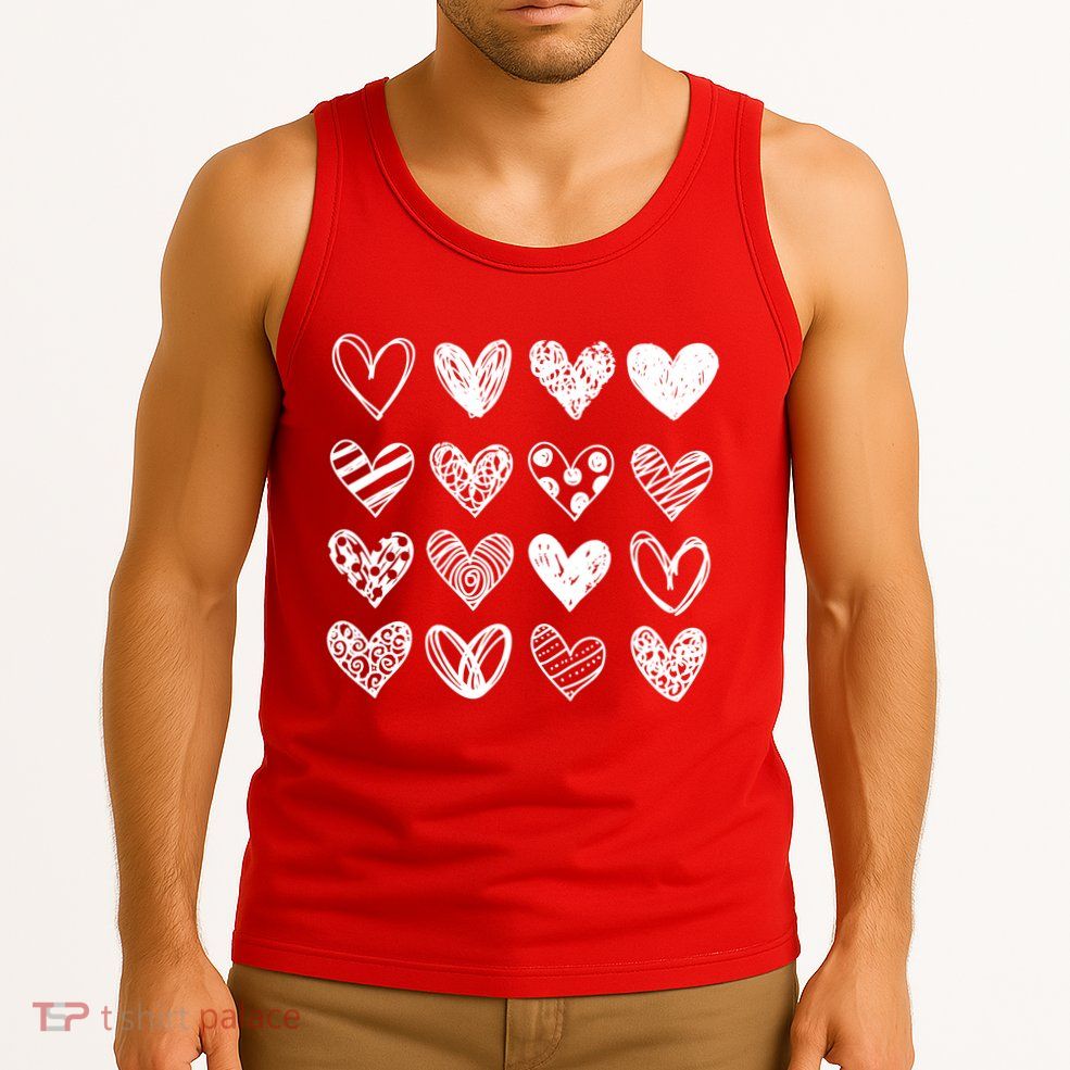 Valentines Day Pattern Hearts Tank Top
