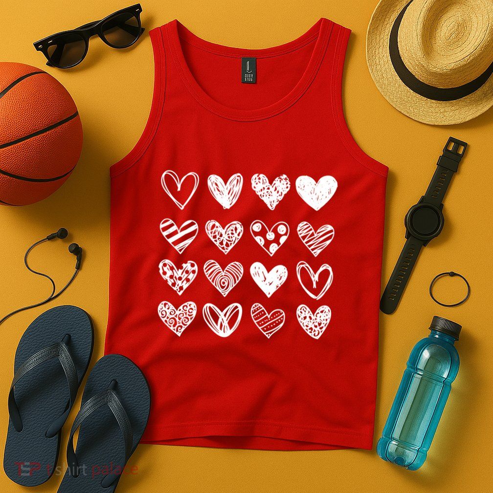 Valentines Day Pattern Hearts Tank Top