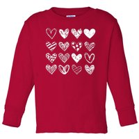 Valentines Day Pattern Hearts Toddler Long Sleeve Shirt