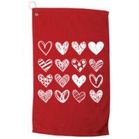 Valentines Day Pattern Hearts Golf Towel