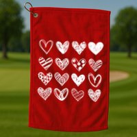 Valentines Day Pattern Hearts Golf Towel