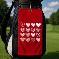 Valentines Day Pattern Hearts Golf Towel