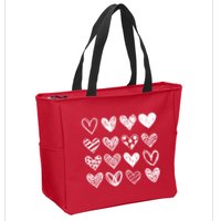 Valentines Day Pattern Hearts Zip Tote Bag