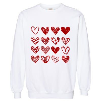 Valentines Day Pattern Hearts Garment-Dyed Sweatshirt