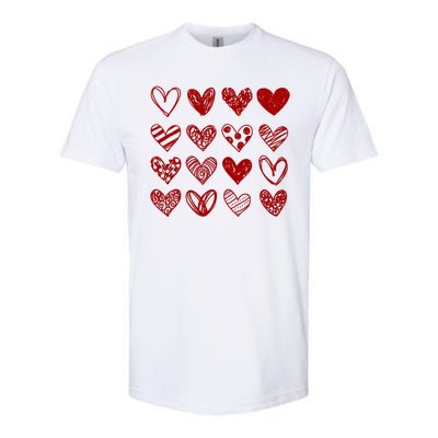 Valentines Day Pattern Hearts Softstyle CVC T-Shirt