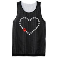 Valentines Day Paw Print Heart Dog Cat Owner Mesh Reversible Basketball Jersey Tank