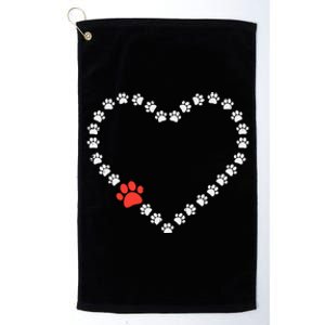 Valentines Day Paw Print Heart Dog Cat Owner Platinum Collection Golf Towel