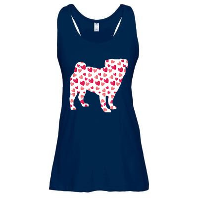 Valentines Day Pug Hearts Puppy Dog Lover Ladies Essential Flowy Tank