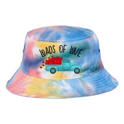 Valentines Day Pickup Dump Truck Loads Of Love Gift Tie Dye Newport Bucket Hat