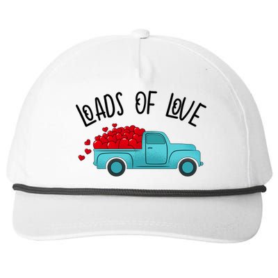 Valentines Day Pickup Dump Truck Loads Of Love Gift Snapback Five-Panel Rope Hat