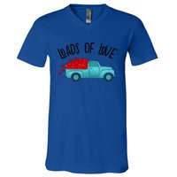 Valentines Day Pickup Dump Truck Loads Of Love Gift V-Neck T-Shirt