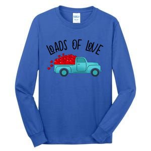 Valentines Day Pickup Dump Truck Loads Of Love Gift Tall Long Sleeve T-Shirt