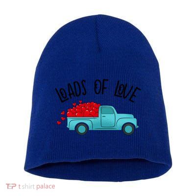 Valentines Day Pickup Dump Truck Loads Of Love Gift Short Acrylic Beanie