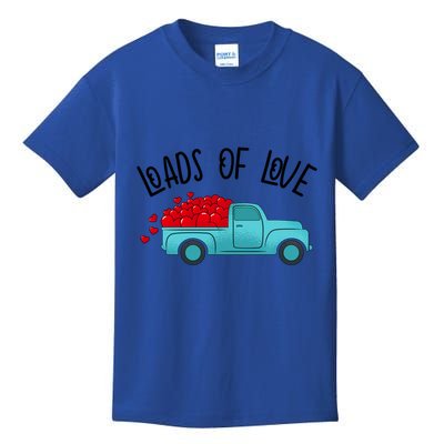 Valentines Day Pickup Dump Truck Loads Of Love Gift Kids T-Shirt