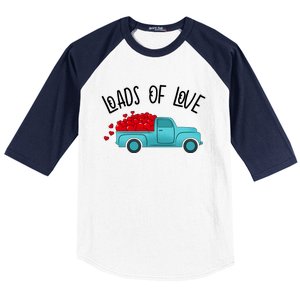 Valentines Day Pickup Dump Truck Loads Of Love Gift Baseball Sleeve Shirt