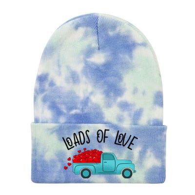 Valentines Day Pickup Dump Truck Loads Of Love Gift Tie Dye 12in Knit Beanie