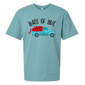 Valentines Day Pickup Dump Truck Loads Of Love Gift Sueded Cloud Jersey T-Shirt