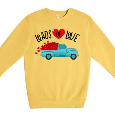 Valentines Day Pickup Truck Loads Of Love Gift Premium Crewneck Sweatshirt