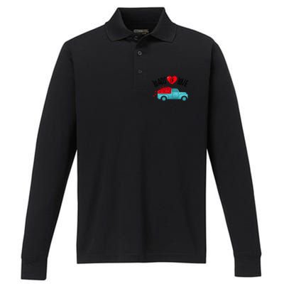 Valentines Day Pickup Truck Loads Of Love Gift Performance Long Sleeve Polo