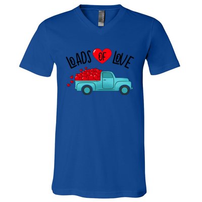 Valentines Day Pickup Truck Loads Of Love Gift V-Neck T-Shirt