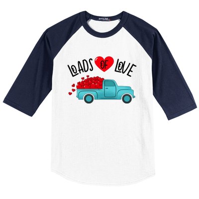 Valentines Day Pickup Truck Loads Of Love Gift Baseball Sleeve Shirt